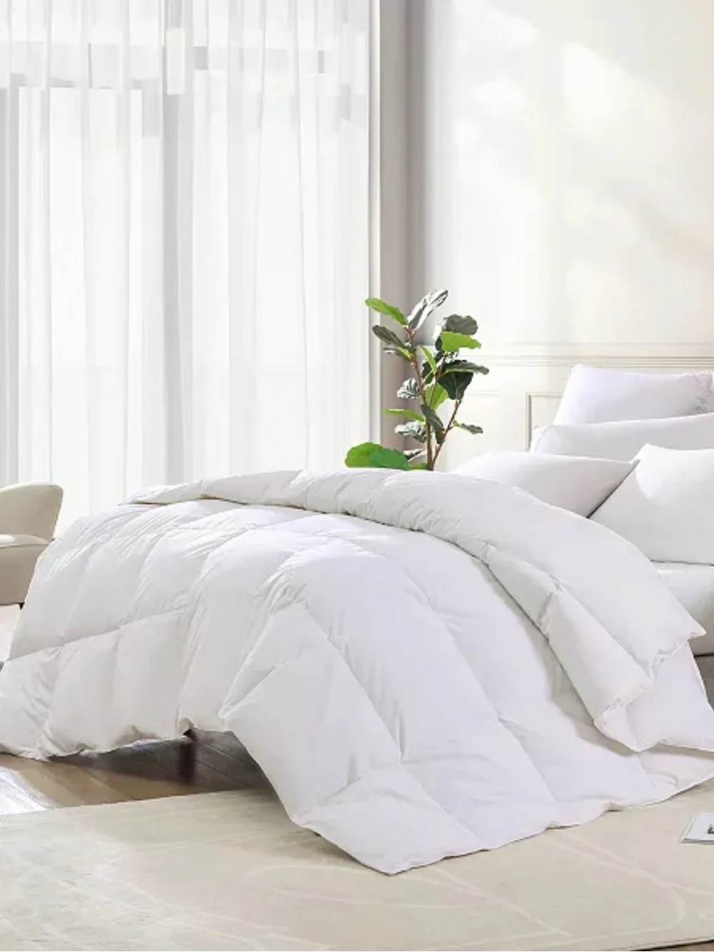🧡 Royal Luxe All Season Warmth White Goose Feather Down Comforter Full Queen